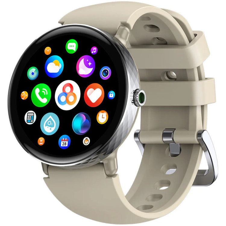 Zeblaze Damski Smartwatch Lily 2 Srebrny Beż AMOLED 2 Paski AoD Saturacja
