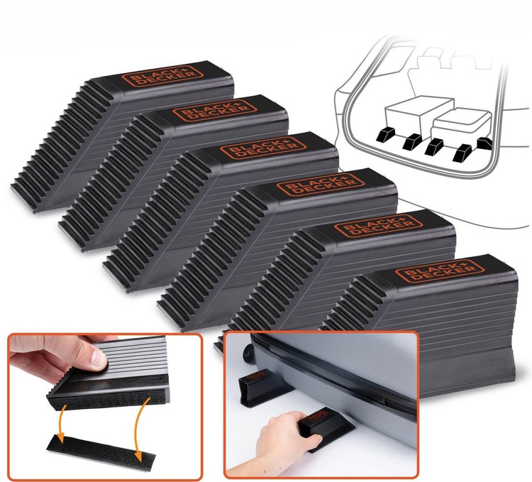 Zestaw 6 wsporników do bagażu organizer do bagażnika BLACK+DECKER