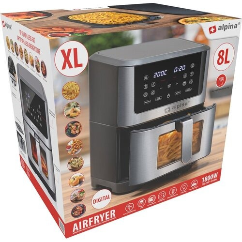Alpina frytkownica beztłuszczowa 8 litrów cyfrowy wyświetlacz Airfryer