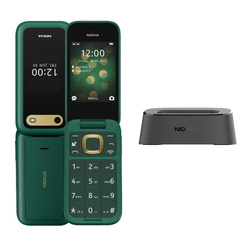 Zestaw Nokia 2660 4G Flip Dual Sim Zielona + Stacja Ładująca