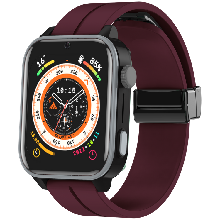 Bemi SmartWatch Senio Szary + Pasek Silikonowy Czerwony / Czerwone Wino