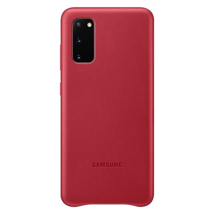 Etui Samsung Leather Cover Czerwone do Galaxy S20 (EF-VG980LREGEU) /OUTLET