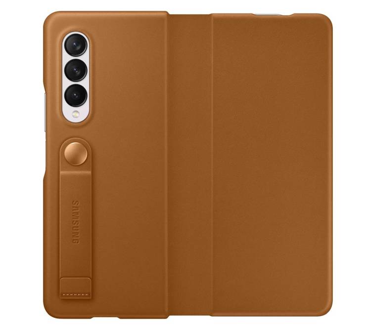 Etui Samsung Leather Flip Cover Brązowy do Galaxy Z Fold3 5G (EF-FF926LGEGWW)