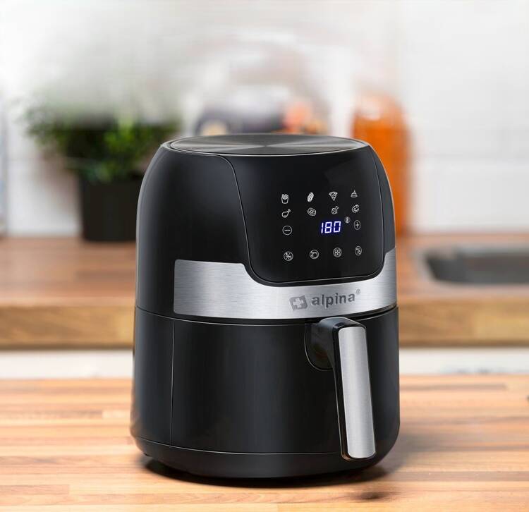 Frytkownica Beztłuszczowa Air Fryer 3.5l 1400W Timer Alpina Czarny