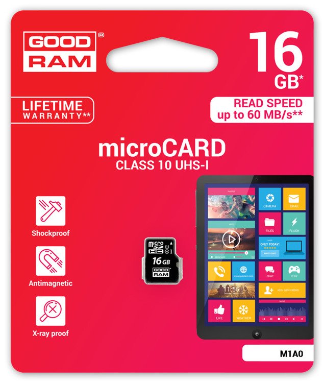Goodram Karta pamięci microSDHC 16GB CL10 UHS 1