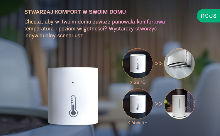 Inteligentny czujnik wilgotności i temperatury ZigBee Nous E5