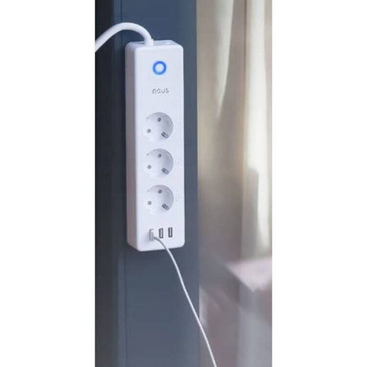 NOUS A5T Inteligentna Listwa Zasilająca Przedłużacz Smart Power Strip (Tasmota) 3 gniazda Schuko 3 porty USB