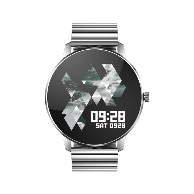 Smartwatch Bemi ARI Srebrny Dwa Paski Chrom/Czarny