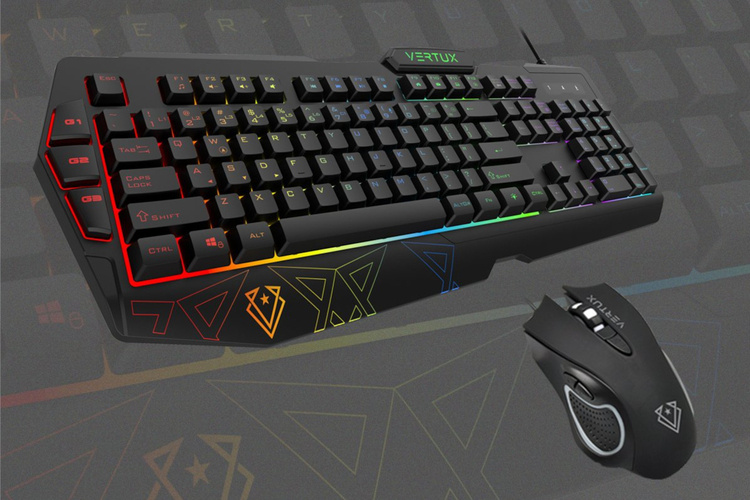 Vertux 26 anti-ghosting Zestaw Gamingowy Mysz Klawiatura VENDETTA 3200 DPI RGB LED 