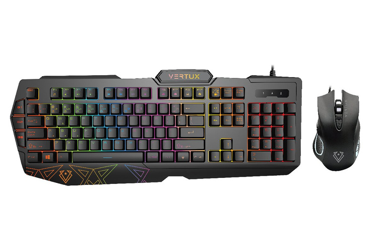 Vertux 26 anti-ghosting Zestaw Gamingowy Mysz Klawiatura VENDETTA 3200 DPI RGB LED 