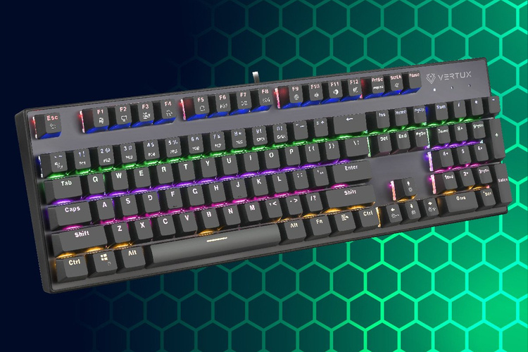 Vertux Klawiatura Mechaniczna Blue anti-ghosting MECH Tactical QWERTY RGB