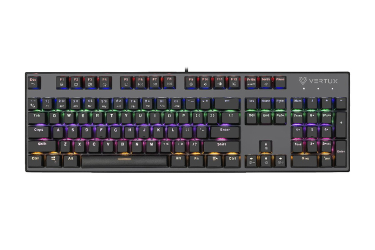 Vertux Klawiatura Mechaniczna Blue anti-ghosting MECH Tactical QWERTY RGB