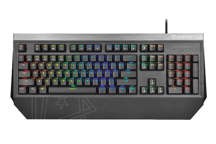 Vertux Klawiatura Mechaniczna Outemu Blue anti-ghosting MECH Tantalum RGB