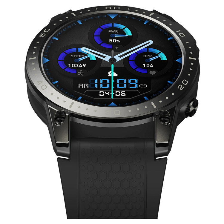 Zeblaze Smartwatch Ares 3 Pro Abyss Black AMOLED Wytrzymałość klasy militarnej Monitoring zdrowia 