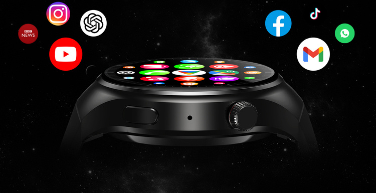 Zeblaze Smartwatch Thor Ultra Interstellar Black Międzygwiezdny czarny z Gumowym paskiem