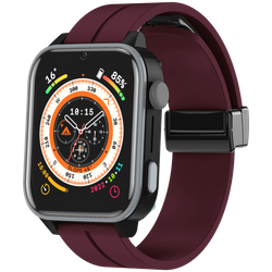 Bemi SmartWatch Senio Szary + Pasek Silikonowy Czerwony / Czerwone Wino