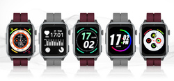 Bemi SmartWatch Senio Szary + Pasek Silikonowy Czerwony / Czerwone Wino