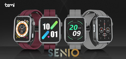 Bemi SmartWatch Senio Szary + Pasek Silikonowy Czerwony / Czerwone Wino