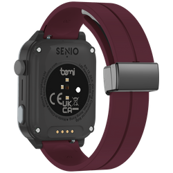 Bemi SmartWatch Senio Szary + Pasek Silikonowy Czerwony / Czerwone Wino