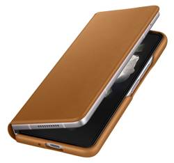 Etui Samsung Leather Flip Cover Brązowy do Galaxy Z Fold3 5G (EF-FF926LGEGWW)