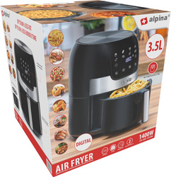 Frytkownica Beztłuszczowa Air Fryer 3.5l 1400W Timer Alpina Czarny