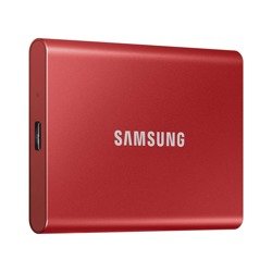 SAMSUNG T7 Dysk zewnetrzny SSD 500GB Czerwony USB 3.2 (MU−PC500T/WW)