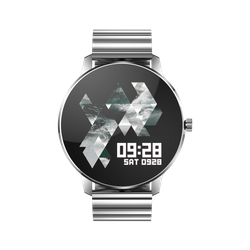 Smartwatch Bemi ARI Srebrny Dwa Paski Chrom/Czarny