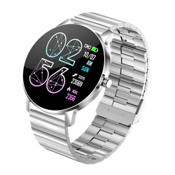 Smartwatch Bemi ARI Srebrny Dwa Paski Chrom/Czarny