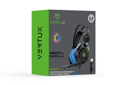 Vertux Słuchawki Audiophile 50mmWokółuszne Bogota Niebieskie 3,5mm RGB USB 105 dB